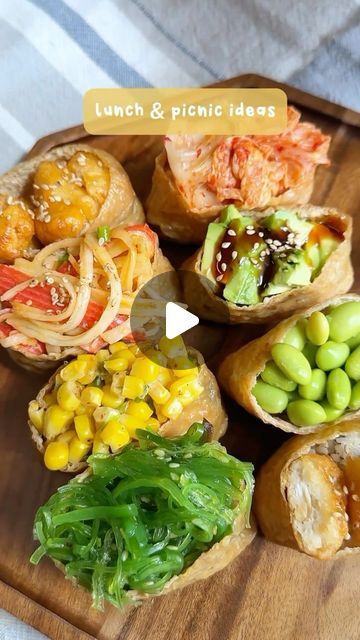 Mitsuwa Marketplace on Instagram: "@jc.eeats shared a delicious way to make your own inari sushi at home with simple ingredients!😋 By using a variety of fresh toppings like edamame, avocado, corn, kimchi, and seaweed, you can achieve an aesthetically pleasing and healthy meal!✨🍽️  Thank you for sharing, Joanne!❤️ . . . . . #mitsuwa #mitsuwamarketplace #onepiece #pacman #japanesegrocery #japanesemarket #japanesefood #japanesefoodlover #sushi #inarisushi #easyrecipes #japaneserecipes" Mitsuwa Marketplace, Inari Sushi, Sushi At Home, Japanese Grocery, Edamame, Bento Box, Kimchi, Aesthetically Pleasing, Japanese Food