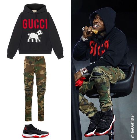 The Outfitter on Instagram: “👀 DaBaby Fit • Gucci “Lamb” Hoodie ($1,280) • Amiri “Camouflage Print” Pants ($1,250) • Air Jordan 11 “Bred” (Releasing December 14th for…” Bred 11 Outfit Men, Jordan 11 Bred Outfit Men, Bred 11 Outfit, Jordan 11 Bred Outfit, Jordan 11 Outfit Men, Bred Outfits, Air Jordan 11 Bred, Jordan 11 Outfit, Fits Fall