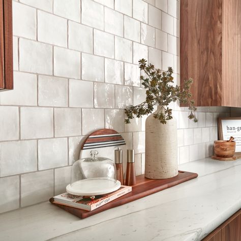 Arizona Tile - Transitional - Kitchen - Phoenix - by Arizona Tile | Houzz Square Tile Backsplash, Scandinavian Kitchen Decor, Flash Series, Kitchen 2021, Arizona Tile, White Kitchen Tiles, White Tile Backsplash, Kitchen Transitional, Square Kitchen