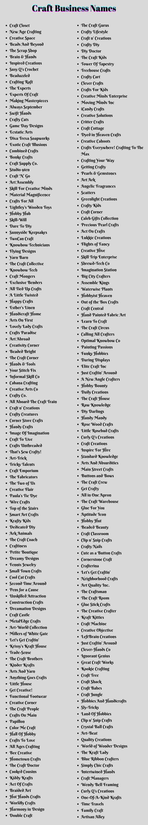 700 Craft Business Names Ideas To Choose From Art And Craft Page Name Ideas, Craft Usernames For Instagram, Craft Account Names For Instagram, Aesthetic Art Names For Instagram, Drawing Channel Name Ideas, Craft Youtube Channel Names, Craft Instagram Names, Crochet Account Names, Insta Id Name Ideas For Artist