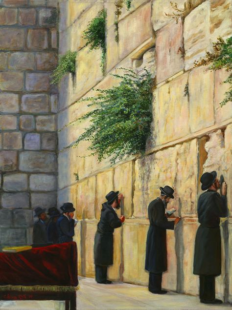 Jewish Man Aesthetic, Kotel Painting, Judaism Art, Judaica Paintings, Old Jewish Photos, Jewish Culture Judaism, Judaica Art, Jewish People, Jewish Culture