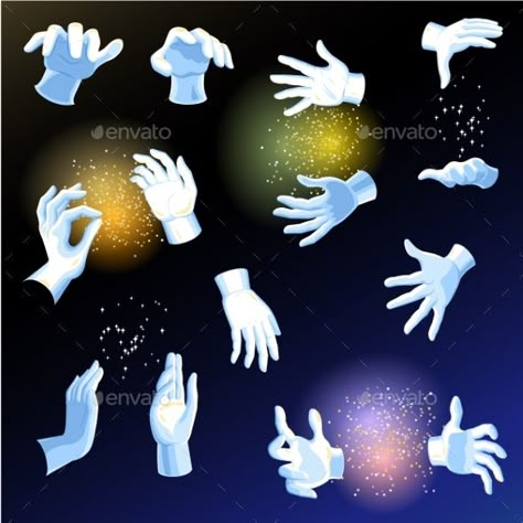 Magic Hands Vector Magician or Illusionist Holding Glowing Hands Art, Wizard Hand Reference, Hands Magic Reference, Magician Drawing Reference, Holding Magic Pose, Magic Hands Drawing, Magic Hands Aesthetic, Magic Ball Drawing, Hand Holding Ball Reference