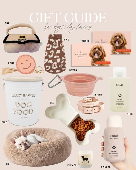 Best Dog Gift Ideas, Trendy Dog Accessories, Small Dog Supplies, Girly Dog Accessories, Gift Ideas For Dog Lovers, Cute Stuff For Dogs, Boujee Dog Stuff, Dog Mom Gifts Ideas, Dog Basket Ideas