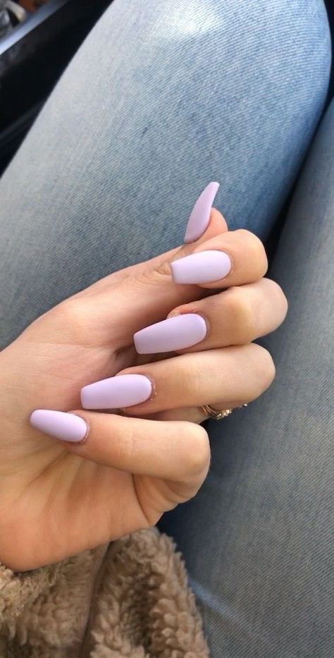 Matte Pink Nails, Soft Pink Nails, Summer Gel Nails, Purple Acrylic Nails, Lavender Nails, Short Coffin Nails, Easy Nails, Simple Acrylic Nails, Short Acrylic