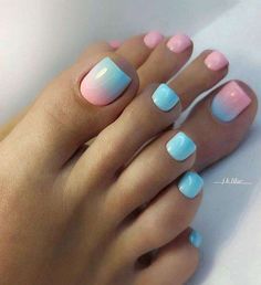 Light Blue Toe Nails Design, Light Blue Pedicure Toes, Light Blue Toe Nails, Blue Pedicure, Blue Toe Nails, Pink Toe Nails, Blue Toes, Summer Toes, Toenail Polish