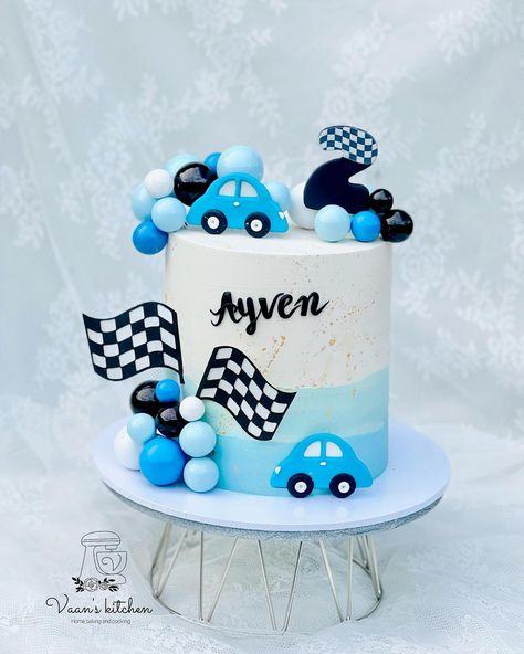 🏁 Ayven is Two Fast 🏁 #birthdaycakes #cupcakes #buttercreamcakes #fondantcakes #customcakes #handmadetopper #cakedecor #cakedesign #sydneycake #sydneycakes #vaanskitchen #spongecake #carcake #carcakes #racingcarcake Car Theme Cake Design, Cake With Cars Boys, Cake Designs For Kids Boys, Car Cake Design For Boys, Two Fast Birthday Cake, Car Themed Cake, Car Theme Cake, 2nd Birthday Cake Boy, Car Cakes For Boys