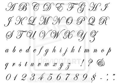 cursive script alphabet by jbjkr13.deviantart.com on @deviantART Tattoo Script Fonts, Tattoo Fonts Cursive, Script Alphabet, Handwriting Alphabet, Number Stencils, Alphabet Stencils, Cursive Handwriting, Tattoo Script, Cursive Letters