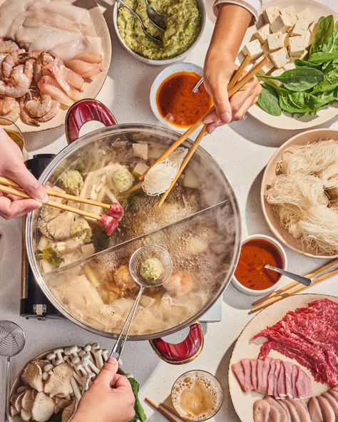 Hot Pot at Home | Kitchn Lunar New Year Recipes, Hot Pot At Home, Easy Homemade Noodles, New Year Recipes, Sweet Sticky Rice, Breakfast Slider, The Year Of The Rabbit, Tofu Salad, Bruschetta Chicken