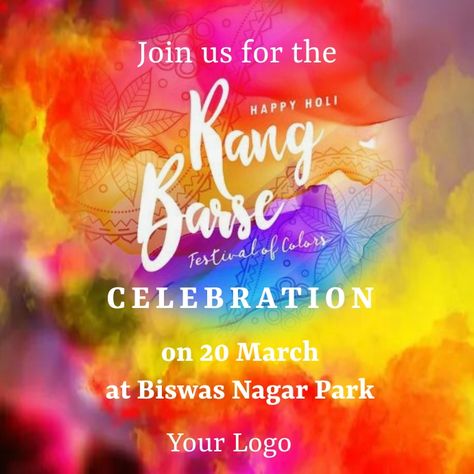 Holi Birthday Party, Holi Party Invitation, Holi Invitation Card, Holi Invitation, Menu Maker, Holi Party, Holi Festival Of Colours, Instagram Flyer, Promotional Flyers