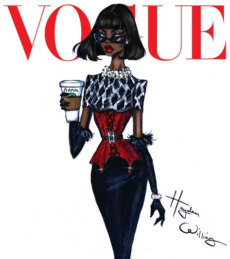 Hayden Williams Fashion, Vogue Illustrations, Black Experience, Hayden Williams, Vogue Magazine Covers, Fashion Drawing Sketches, Sleek Chic, Fashion Drawings, Fashion Sketchbook