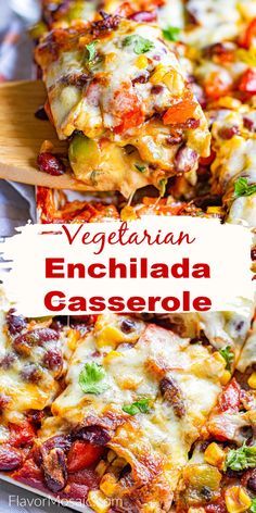 Mexican Dinner Vegetarian, Bean And Cheese Enchilada Casserole, Vegetarian Tortilla Casserole, Best Vegetarian Casserole Recipes, Casserole Sides Recipes, Easy Make Ahead Vegetarian Meals, Easy Vegetarian Enchilada Casserole, Enchilada Casserole Vegan, Easy Vegetarian Mexican Dishes