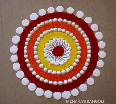 Rangoli Designs Latest Easy, Design Muggulu, Design Rangoli, Easy Rangoli Designs Videos, Very Easy Rangoli Designs, Rangoli Designs Simple Diwali, Rangoli Designs Photos, Rangoli Simple, Easy Rangoli Designs Diwali