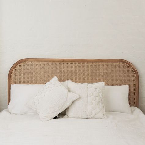 FOCUS ON: RATTAN, CANE, BAMBOO & WICKER — CLAIRE HEFFER DESIGN Rattan Bedhead, Teak Bedside Table, White Linens, Rattan Bed, Bedroom Ceiling, Custom Made Furniture, Barbie Furniture, Bed Base, Rattan Furniture