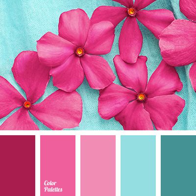 Dazzlingly bright palette, expressive one directly demonstrates its superiority. Soft shades of pink, azure harmonize with hot colors – aqua, pink, magenta. Aqua Blue Bedrooms, Flat Bedroom, In Color Balance, Color Palette Ideas, Scene Girl, Paint Combinations, Palette Ideas, Color Palette Pink, Design Seeds