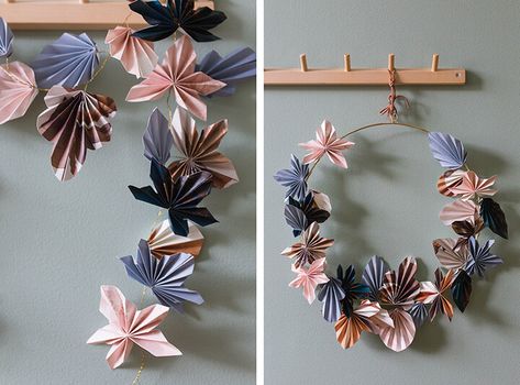 Christmas Diy Tree Decor, Paper Wall Art Diy, Paper Decorations Diy, Freshen Up Your Home, Homemade Decor, Diy Garland, Frame Wreath, Diy Christmas Tree, Of Wallpaper