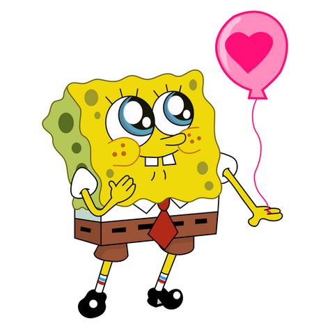 SpongeBob Squarepants falls in love thanks to this love balloon. It is so pretty, that his eyes shine from this beauty. SpongeBob with Love Balloon Sticker and wish you also have such sparkling eyes from happiness. Spongebob Heart, Spongebob Squarepants Funny, Gary Spongebob, Funny Patrick, Spongebob Drawings, Spongebob Birthday Party, Squidward Tentacles, Spongebob Patrick, Spongebob Funny