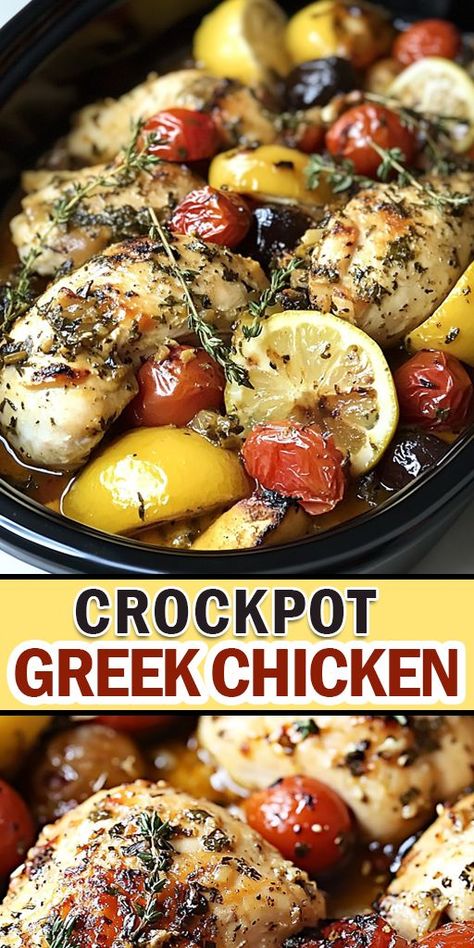 🍽️ Crockpot Greek Chicken is a delicious, easy-to-make dish perfect for busy weeknights! 🕒 Simply toss in your ingredients, let the slow cooker do the work, and enjoy a flavorful, tender Greek-inspired chicken that the whole family will love. 🧄 📌 Pin this recipe to your favorite dinner ideas board and don’t forget to follow for more healthy, easy-to-make recipes! 😋👩‍🍳 #CrockpotRecipes #GreekChicken #HealthyDinners #MealPrepIdeas Healthy Italian Crockpot Recipes, Mediterranian Diet Crock Pot, Slow Cooker Greek Chicken Gyros, Crock Pot Greek Chicken Slow Cooker, French Slow Cooker Recipes, Healthy Crockpot Recipes High Protein, Low Cholesterol Crockpot Recipes, Greek Chicken Slow Cooker Recipes, Greek Chicken In Crockpot