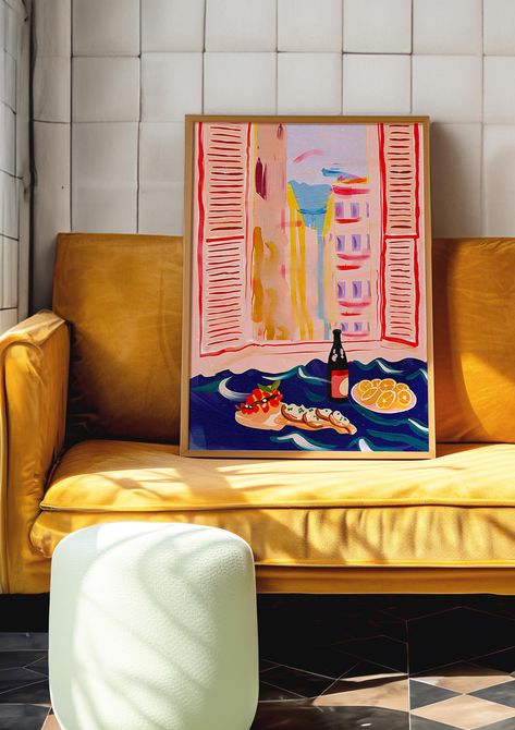 Maximalist Decor, Apartment Decor, Dinner Party Wall Art, Summer Poster, Dopamine Decor Matisse, Trendy Wall Decor, Muted Color, Art Print by emetivita on Etsy Maximalist Decor Apartments, Maximalist Decor Apartment, Boston Apartment, Trendy Wall Decor, Dopamine Decor, Living Room Console, Party Wall, Summer Poster, Maximalist Decor