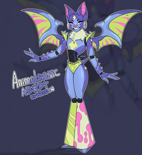 🔮 Animatronic Bat 🔮 [by mayson] by fuokir -- Fur Affinity [dot] net We Bare Bears Human, Fnaf Baby, Fnaf Oc, Alien Character, Dot Net, City Cartoon, Animatronic Fnaf, Roleplay Characters, My Little Pony Drawing