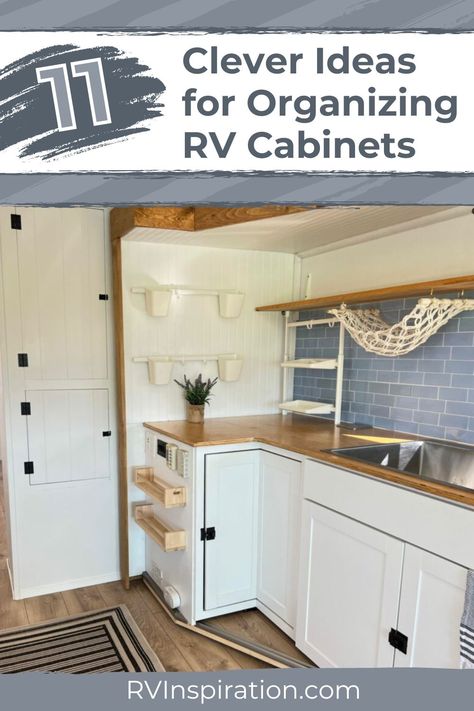 Rv Storage Cabinet Ideas, Organizing Camper Cabinets, Rv Under Sink Storage Ideas, Rv Passthrough Storage, Rv Cooking Utensil Storage, Removing Rv Cabinets, Rv Kitchen Organization, Rv Storage Solutions, Rv Cabinets