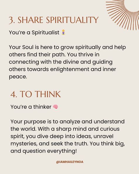 Want to discover your true Soul Purpose? ✨⁠ ⁠ Swipe through to explore the 10 types of Soul Purposes and find out which one resonates with you. ⁠ ⁠ Remember, your journey is unique, your life has meaning, your purpose is powerful. ⁠ ⁠ MORE SOUL PURPOSE GUIDANCE?⁠ I will soon launch my newest ceremony type the 'Soul Purpose Ceremony'⁠ ⁠ ⁠ 📸: @juliea_photo ⁠ ⁠ ⁠ #souljourney #soulwisdom #soulawakening #soulguide #soulpurposeguidance #soulpurposecoach #findyourcalling #soulcalling #soulpurpose #... Souls Purpose, Souls Merging, Your Soul Knows The Way, Soul Contract Spiritual, Find Your Calling, You Don’t Have A Soul You Are A Soul, Find Your Why, Souls Journey, Think Big