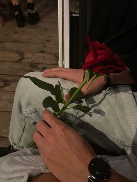 Man With Roses In Hand Aesthetic, Rose Giving Hand Couple, Men With Flowers Aesthetic, Man Holding Flowers Aesthetic, Red Guy Aesthetic, 2024 Relationship, She Loves Me Musical, Asher Scott, Rose Day Pic