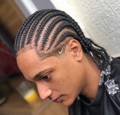 Taper Fade Haircut Braids, Low Taper Braids, Men Cornrows Design, Taper Fade Long Hair, Black Man Haircut Fade, Cornrow Braids Men, Hair And Skin Vitamins, Braid Styles For Men, Boy Braids Hairstyles