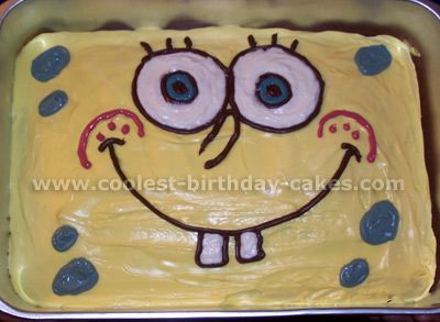 Sponge Bob Cupcakes, Spongebob Squarepants Cake, Spongebob Birthday Cake, Birthday Cake Inspiration, Betty Crocker Cake, Spongebob Cake, Spongebob Birthday Party, New Birthday Cake, Diy Birthday Cake