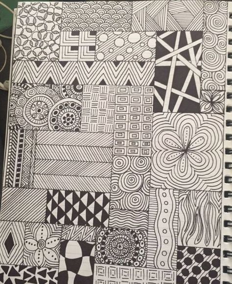 Mindless Doodles Easy, Mini Zentangle Art, Mindless Doodles, Endless Doodle Pattern, Relaxing Doodles Zentangle Patterns, Doodles Easy, Meditative Doodling, Amaze Zentangle Pattern, Ink Patterns