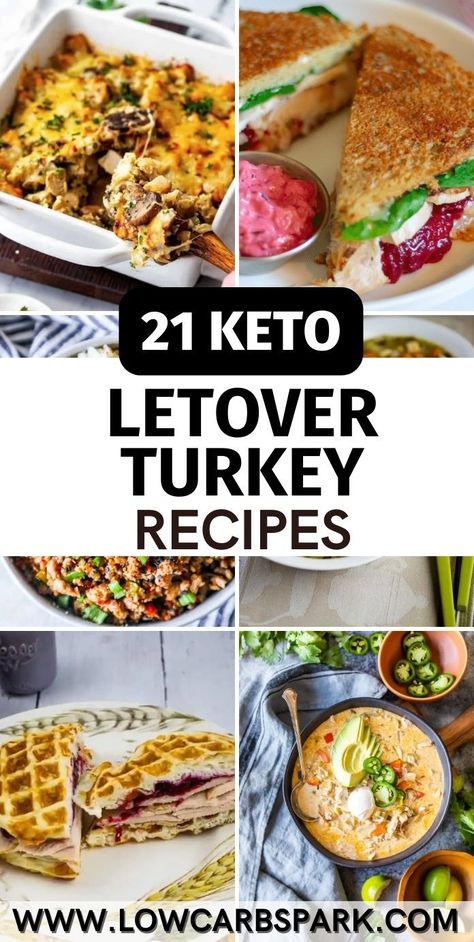 Got turkey leftovers? No problem! There are lots of yummy ways to use them up. You can keep it simple, toss it in salads or sandwiches, or try out some tasty recipes. I've rounded up 21 of our best keto leftover turkey recipes to help you enjoy every bit of that Thanksgiving bird. Don't let those leftovers go to waste—dive into these easy, low-carb recipes and savor every bite! Keto Friendly Turkey Recipes, Keto Turkey Salad Recipe, Keto Thanksgiving Leftover Recipes, Leftover Turkey Healthy Recipes, Ww Leftover Turkey Recipes, Leftover Turkey Keto Recipes, Keto Leftover Turkey Recipes Low Carb, Keto Turkey Leftover Recipes, Low Carb Leftover Turkey Recipes