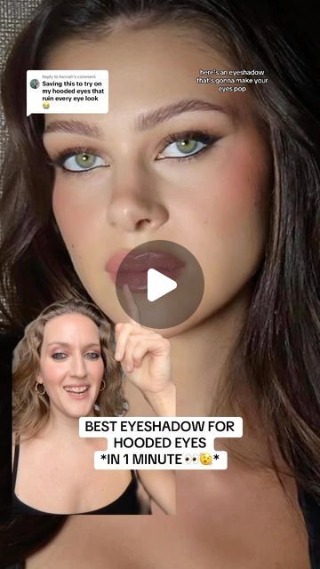 Mallory Osses on Instagram: "BEST EYESHADOW FOR HOODED EYES *IN 1 MINUTE!* 👀🫨

#makeuptutorials #eyeshadow" Hooded Eye Makeup Night Out, One Eyeshadow Look Hooded Eyes, Eyeshadow For Partially Hooded Eyes, Glitter Eyeshadow Hooded Eyes, Partially Hooded Eyes Eyeliner, How To Do Eyeshadow For Hooded Eyes, Partial Hooded Eye Makeup, Hooded Eye Glam Makeup, Siren Eyes Hooded Lids