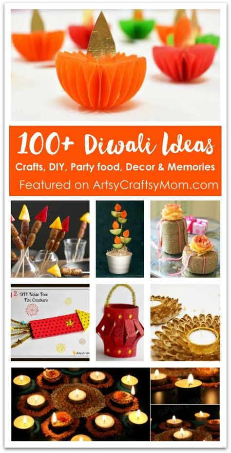 100-diwali-ideas-1 Kids Rangoli, Diwali Party Ideas, Diwali For Kids, Diwali Craft Ideas, Diwali Activities, Diwali Crafts, Diwali Ideas, Paper Lanterns Diy, Diwali Decorations At Home