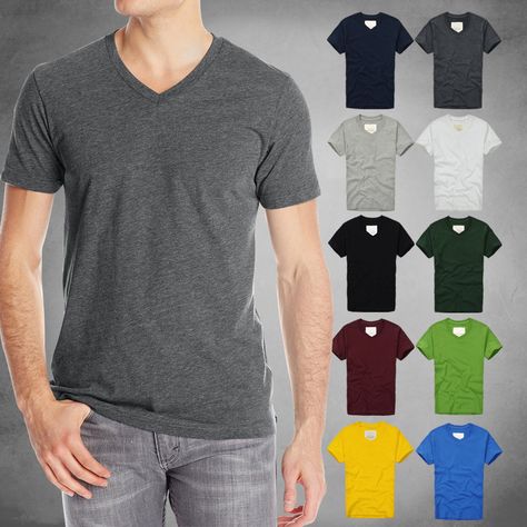 7$ #Men's cotton thick V-neck t-shirt Ti Shirt, Japanese Mens Fashion, Boss Style, Plain T Shirt, Plain Tshirt, Cheap Fashion, Color Shorts, Short Sleeve T Shirt, Navy And Green