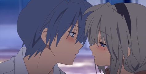 Tomoya x Tomoyo ♥ Anime Kisses Moment, Top 10 Romance Anime, Scene Animation, Romantic Comedy Anime, Clannad After Story, Kissing Scene, Famous Anime, Amagi Brilliant Park, Hit Or Miss