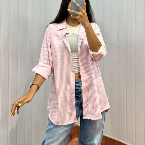 Pink stripe shirt sold❌ Bust - upto 36-37 Length- 30 Price-₹450 Dm to book Affordable Clothing Online, Stripe Shirt, Affordable Clothes, Online Clothing Stores, Pink Stripes, Striped Shirt, Clothing Store, Online Store, Books