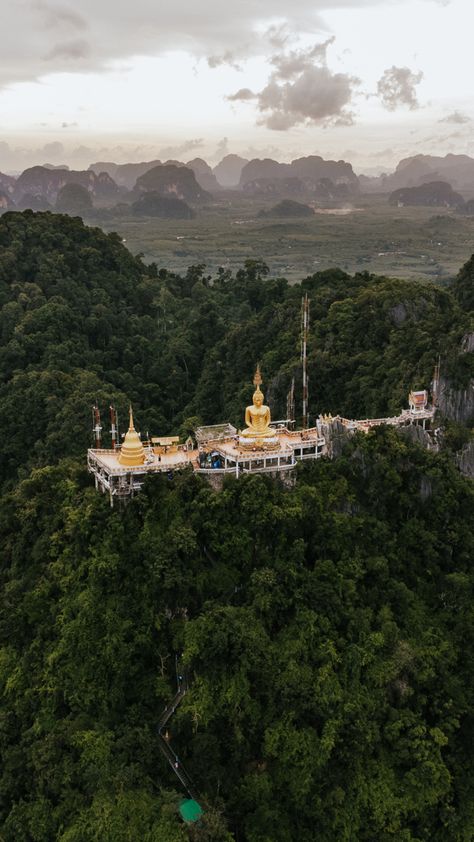 Krabi, Thailand travel inspiration. Tiger Cave Temple Krabi. Tiger Cave Temple Krabi, Krabi Aesthetic, Tiger Temple Thailand, Thai Aesthetic, Ao Nang Thailand, Phuket Krabi, Thailand Temples, Tiger Temple, Thailand Places