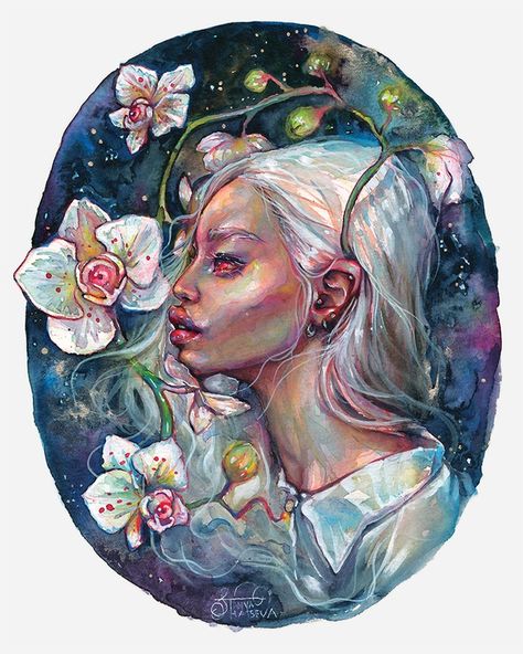 Albina 🌸🍒 | Eva Gamayun Creation Illustration, Tanya Shatseva, Human Mind, Mermaid Art, Art Event, Art Website, Ink Painting, Painting Illustration, Artist Artwork