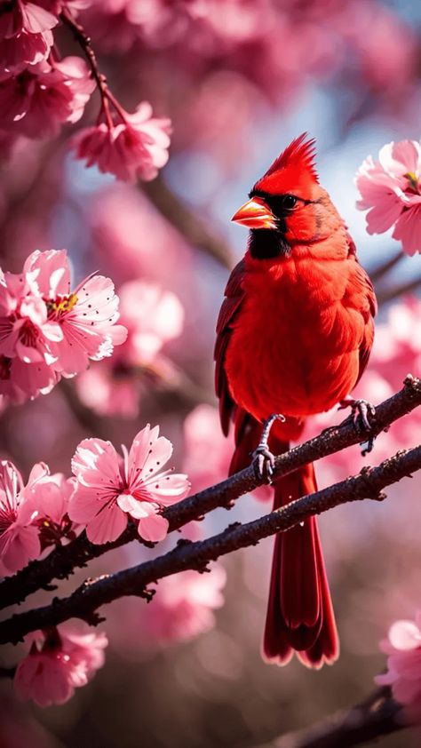 Discover the Beauty of Nature with Our New Cardinal Series Wallpapers for Smartphones Mercedes Painting, Cardinal Wallpaper, Cardinals Wallpaper, Fashion Design Classes, Free Desktop Wallpaper, Bird Watchers, Background Ideas, The Beauty Of Nature, Cardinal Birds