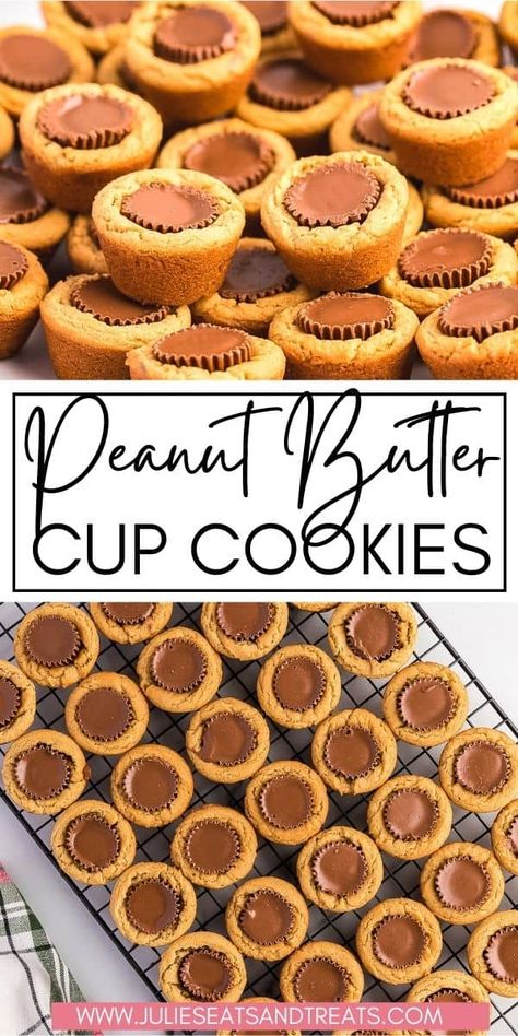 Reese Cup Cookies, Betty Crocker Peanut Butter Cookies, Soft Chewy Peanut Butter Cookies, Health Dessert Recipes, Reeses Cookies, Cup Cookies, Reese's Peanut Butter Cups, Peanut Butter Blossom Cookies, Peanut Butter Cup Cookies