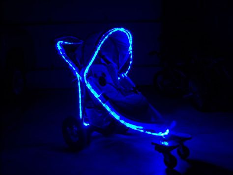 Light up stroller for Disney nights. Will help people see you. Stroller Hacks, Disney Stroller, Glow Run, Running With Stroller, Awkward Funny, Power Pack, Help People, Show Me Your, Disney Trips