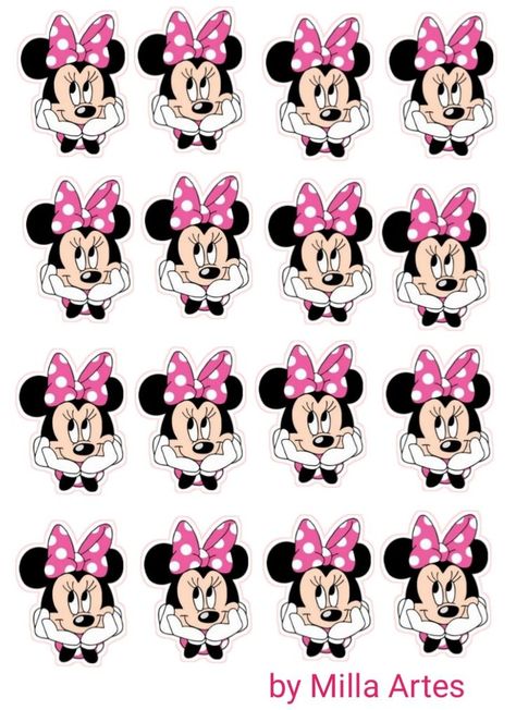 Mini Mouse Cupcakes Toppers, Mini Mouse Cupcakes Ideas, Mouse Template, Minnie Mouse Template, Cupcakes Minnie Mouse, Minnie Mouse Printables, Minnie Mouse Cupcake Toppers, Minnie Mouse Cupcake, Minnie Mouse Stickers