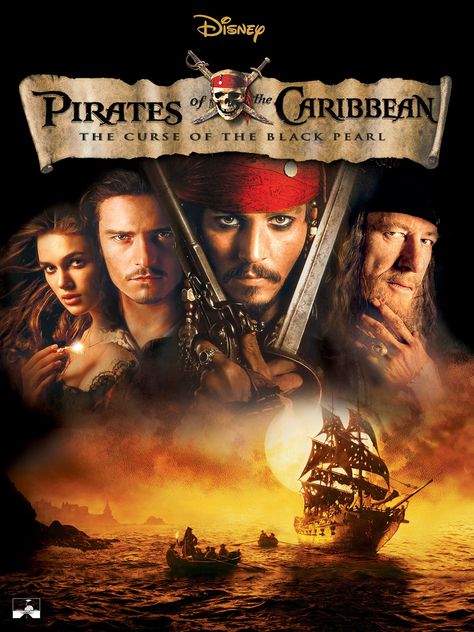 Curse Of The Black Pearl, Kaptan Jack Sparrow, Elizabeth Swann, Zombie Land, The Black Pearl, Film Disney, Disney Facts, Best Disney Movies, Adventure Movies