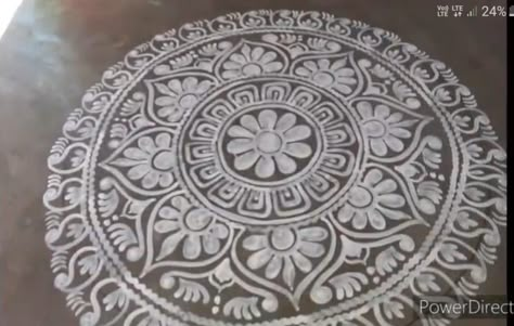 Round Muggulu Designs, Lokkhi Thakur, Aipan Art Uttarakhand, Bengali Alpona, Kalka Design, Jhoti Design, Paint Rangoli, Alpana Designs, Muggu Designs