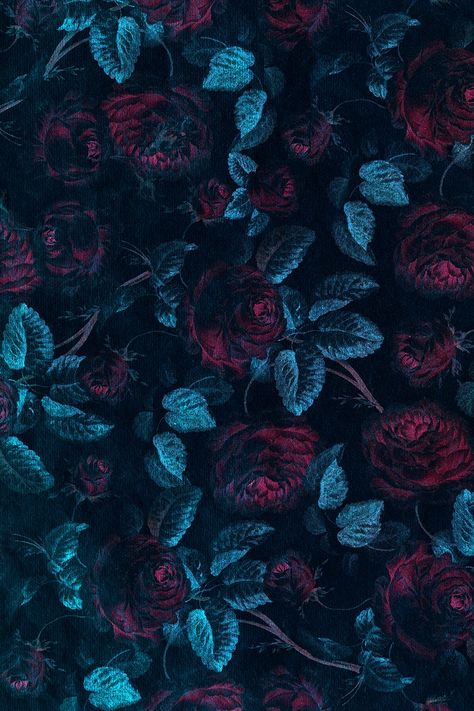 Vintage dark red rose flower with blue leaf pattern background design resource | premium image by rawpixel.com / manotang Calendar Inspiration, Roses Background, Black Red Rose, Pattern Background Design, Dark Red Background, Red Roses Wallpaper, Dark Red Roses, Dark Red Wallpaper, Western Wallpaper Iphone