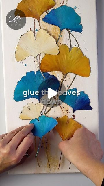 AB Creative on Instagram: "Make ELEGANT Gingko Art using REAL Leaves! 😮
Let me know in the comments if you liked it! 💕
The FULL Tutorial is linked in Bio + Story OR SEARCH ‘AB Creative’ on YT ▶️!
.
The Piece is for sale on my Website: www.abcreativeofficial.com" Crafts With Ginko Leaves, Gingko Leaves Art, Gingko Leaf Art, Diy Leaf Art, Gingko Art, Ginkgo Art, Ginko Leaves, Leaf Collage, Autumn Leaves Art