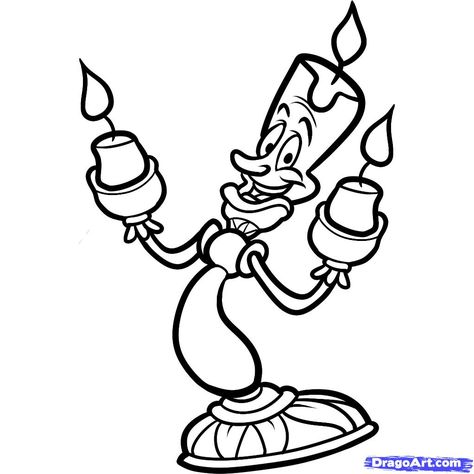 how to draw lumiere, beauty and the beast, lumiere step 7 Beauty And The Beast Lumiere, Lumiere Beauty And The Beast, Beauty And The Beast Drawing, Rose Coloring Pages, Disney Belle, Projets Cricut, Drawing Sheet, Disney Coloring Pages, Tattoos For Kids