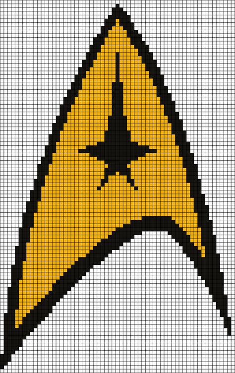 Alpha Pattern #7310 Preview added by akjamz Star Trek Communicator Star Trek Cross Stitch, Plastic Canvas Cross Stitch, Plastic Canvas Cross, Star Trek Communicator, Canvas Cross Stitch, Geek Cross Stitch, Nerd Crafts, Pixel Art Templates, 8bit Art