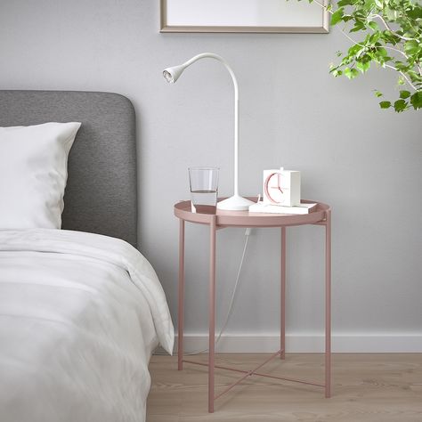 GLADOM Tray table, pale pink, 45x53 cm - IKEA Gladom Tray Table, Gladom Ikea, Cheap Side Tables, Ikea Daybed, Reading Armchair, Bedroom Styling, Ikea Store, Perfect Coffee Table, Drinks Tray