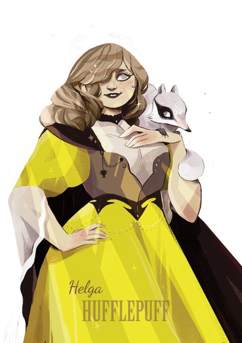 ArtStation - Hogwarts Leaders, Anne-Clotilde jammes Helga Hufflepuff, Hogwarts Founders, Hogwarts Aesthetic, Harry Potter Drawings, Hogwarts Mystery, Harry Potter Anime, Harry Potter Obsession, Harry Potter Fan Art, Harry Potter Art