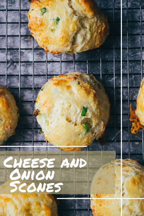 Craving for a savoury snack? Try our enticing cheese and onion scones. Made with simple ingredients, these fluffy scones are the perfect nibble. The cheese's rich flavour and the sweetness of onions make these scones a go-to comfort food. Start baking now! Cheese And Onion Scones, Onion Scones, Fluffy Scones, Cheese Scones, Homemade Cheese, Food Favorites, Savory Breakfast, Savory Snacks, Sharing Board